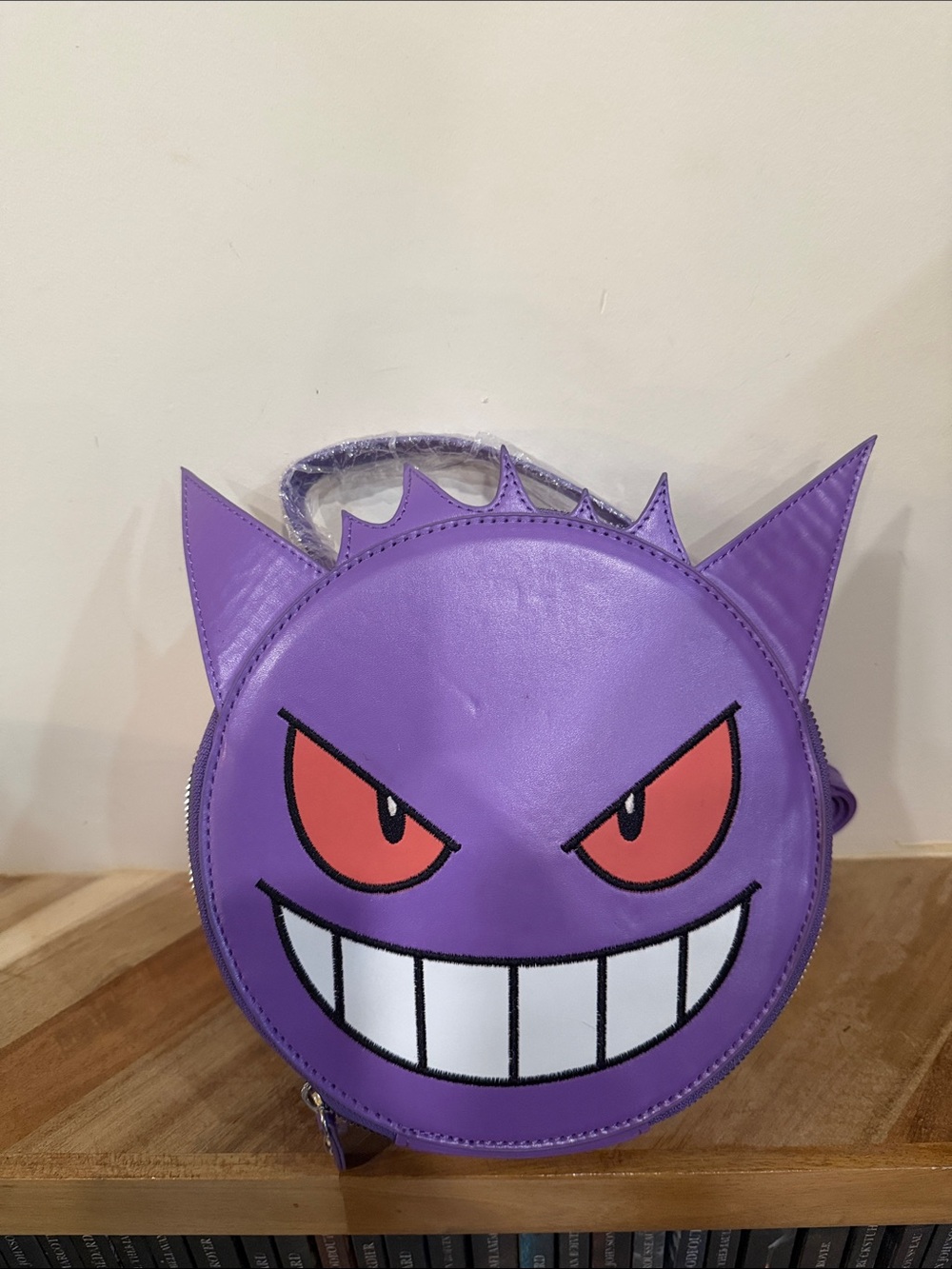 Pokemon Purple Gengar Face Crossbody Bag